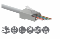 Univerzální EASY konektor RJ45 CAT5E STP 8p8c na drát i licnu SXRJ45-5E-STP-EASY 100ks