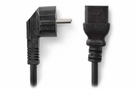 NEDIS napájecí kabel 230V/ přípojný 16A/ konektor IEC-320-C19/ úhlová zástrčka Schuko/ černý/ bulk/ 2m