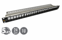 Solarix SX24M-0-STP-BK-UNI-N Solarix Modulární neosazený patch panel Solarix 24 portů 1U