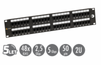Solarix SX48-6-UTP-BK 19" Patch panel Solarix 48 x RJ45 CAT6 UTP černý