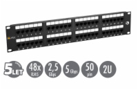 Solarix SX48-5E-UTP-BK 19" Patch panel Solarix 48 x RJ45 CAT5E UTP černý