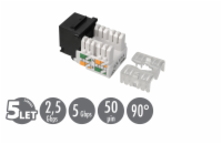 Zařezávací keystone Solarix CAT5E UTP svorkovnice 90° SXKJ-5E-UTP-BK-90