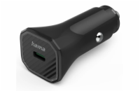 HAMA Eco rychlá USB nabíječka do vozidla, USB-C PD/QC 25 W, černá