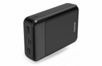 HAMA powerbanka Eco Power 10, 10000 mAh, 2 A, 2 výstupy: 2x USB-A, vstup micro USB/USB-C, černá