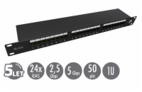 19" patch panel Solarix 24 x RJ45 CAT5E STP 1U SX24-5E-STP-BK-N