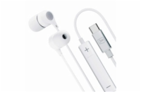 3mk sluchátka - Wired Earphones USB-C, bílá