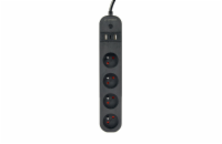 GEMBIRD Smart power strip with USB charger 4 French sockets black