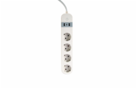 GEMBIRD Smart power strip with USB charger 4 sockets white