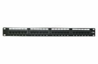 19" Patch panel XtendLan 24port, UTP, Cat6, 30µm, duální svorkovnice, černý