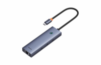 Dokovací stanice Baseus Ultra Joy USB 6v1 (USB-C/1xHDMI4K30Hz/3xUSB 3.0/1xPD/RJ45) šedá