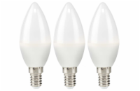 NEDIS LED žárovka E14/ svíčka/ 4,9 W/ 220 V/ 470 lm/ 2700 K/ teplá bílá/ matná/ 3 kusy