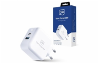 3mk síťová nabíječka - Hyper Charger 68W, GaN, 1x USB-C (PD), 1x USB, bílá