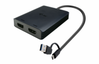 i-tec USB-A/USB-C Dual 4K HDMI Video Adapter