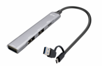 i-tec USB-A/USB-C Metal HUB/ 1x USB-C 3.1/ 3x USB 2.0/ kovový