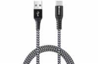 Sandberg Survivor nabíjecí kabel USB-A do USB-C, 1m, černo-bílá