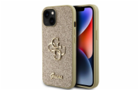 Guess PU Fixed Glitter 4G Metal Logo Zadní Kryt pro iPhone 13, zlatá Zvolte Guess PU Fixed Glitter 4G Metal Logo kryt a přidejte svému telefonu elegantní ochranu s třpytky.