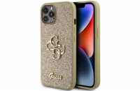 Guess PU Fixed Glitter 4G Metal Logo Zadní Kryt pro iPhone 12/12 Pro, zlatá Zvolte Guess PU Fixed Glitter 4G Metal Logo kryt a přidejte svému telefonu elegantní ochranu s třpytky.