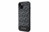 Guess PU G Cube MagSafe Kompatibilní Zadní Kryt pro iPhone 13 černý Guess PU G Cube Magnetic prémiový ochranný kryt telefonu v kombinaci zadní strany s potažená látkou s motivem Guess, pružnými PU bo
