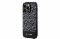 Guess PU G Cube MagSafe Kompatibilní Zadní Kryt pro iPhone 14 Pro Black Guess PU G Cube Magnetic prémiový ochranný kryt telefonu v kombinaci zadní strany s potažená látkou s motivem Guess, pružnými P