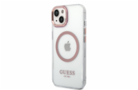 Guess Transparent MagSafe Kompatibilní Zadní Kryt pro iPhone 14 Plus Pink Guess prémiový ochranný kryt telefonu s motivem Guess, který nejen že váš telefon perfektně ochrání, ale také svým povedeným 