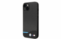 BMW M PU Carbon Blue Line Zadní Kryt pro iPhone 14 Black BMW prémiový ochranný kryt telefonu vyrobený z kombinace kvalitních a odolných materiálů, které perfektně chrání Váš telefon.