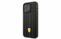 Ferrari Leather Embossed Stripes Zadní Kryt pro iPhone 14 Pro Max Black Ferrari prémiový ochranný kryt telefonu vyrobený z kombinace kvalitních a odolných materiálů, které perfektně chrání Váš telefo