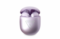 Guess True Wireless Triangle Logo BT5.0 4H Stereo Earphones Glossy Purple Guess True Wireless Classic bezdrátová sluchátka, vynikají skvělým zvukem, ergonomickým tvarem a dotykovým ovládáním