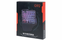 DeTech Jednoruční herní klávesnice G92 - černá Jednoruční herní klávesnice, která poskytuje kontrolu na dosah ruky.