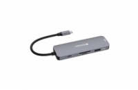 VERBATIM Hub USB-C Pro Multiport 8 Port, 3x USB 3.2, 1x USB-C, 2xHDMI, microSD/SD, šedá