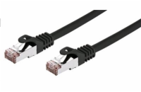 C-TECH Kabel patchcord Cat6, FTP, černý, 0,25m