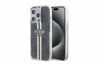Guess IML 4G Gold Stripe Zadní Kryt pro iPhone 15 Pro Max Black Guess IML 4G Gold Stripe Zadní Kryt telefonu s pružnými PU boky, který skvěle chrání telefon při nechtěném pádu.
