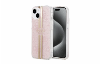 Guess IML 4G Gold Stripe Zadní Kryt pro iPhone 15 Pink Guess IML 4G Gold Stripe Zadní Kryt telefonu s pružnými PU boky, který skvěle chrání telefon při nechtěném pádu.