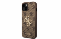 Guess PU 4G Metal Logo Zadní Kryt pro iPhone 15 Hnědý Prémiový kryt, který nejen že váš telefon perfektně ochrání, ale také svým povedeným designem a použitými prvotřídními materiály bude jako šperk.