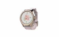 Chytré hodinky CARNEO Prime GTR dámské Smart hodinky Carneo Prime GTR v elegantním zlatém provedení s růžovým řemínkem, barevným dotykovým displejem, lze aktivovat pouhým otočením ruky.