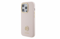 Guess Liquid Silicone 4G Strass Metal Logo Zadní Kryt pro iPhone 15 Pro Růžový Lehký a odolný kryt vyrobený z prémiového silikonu, který se dokonale přizpůsobuje tvaru vašeho telefonu.
