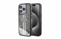 Guess PC/TPU Liquid Glitter Gold Stripe Zadní Kryt pro iPhone 15 Pro Max Black Guess TPU Liquid Glitter Gold Stripe značkový kryt z měkkého a odolného plastu s atraktivními glittery uvnitř, které se 