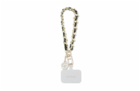 Guess Přívěsek 4G Saffiano Charm Black Universal Hand Strap Saffiano Chain 4G Charm je mimořádně stylový a elegantní doplněk věnovaný vašemu telefonu