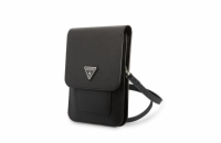 Guess PU Saffiano Triangle Logo Phone Bag Black Guess prémiový ochranný kryt telefonu vyrobený z kombinace kvalitních a odolných materiálů, které perfektně chrání Váš telefon.