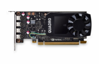 nVIDIA Quadro P1000 4GB GDDR5 Profesionální grafická karta, čip NVIDIA Quadro P1000, 640 CUDA jader, 4 GB paměti typu GDDR5, 128bitová sběrnice, rozhraní PCIe 3.0. Výstup: 4 x mDP, Standard profile