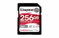 Kingston SDXC karta 256GB Canvas React Plus, UHS-II, U3, V60, R:280/W:150MB/s