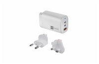 ER PW 65W GaN síťový adaptér 2xUSB-C PD/USB-A bílý