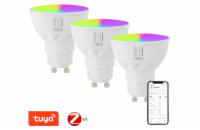 IMMAX NEO SMART sada 3x LED žárovka GU10 4,8W RGB+CCT barevná a bílá, stmívatelná, Zigbee, TUYA