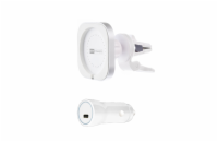 ER POWER CAR VENT MOUNT držák pro MagSafe nabíječku + 20W autonabíječka - bílá