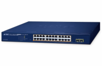 Planet GS-2210-24P2S WEBsmart L2 switch, 24x1Gb, 2x1Gb SFP, 24x PoE 802.3at 260W, QoS