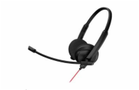 CANYON konferenční headset HS-07, tenký, kompaktní, USB zvuková karta s ovladačem pro hovory, 3.5mm jack, černý