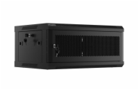 LANBERG Nástěnná jednodílná skříň 19", 4U/600x450, (v rozloženém stavu), perforované dveře, černá (RAL9004)