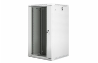 LANBERG 19" RACKOVÁ SKŘÍŇ PRO MONTÁŽ NA STĚNU 22U/600X600 (v rozloženém stavu) S PROSKLENÝMI DVEŘMI ŠEDÁ  V2