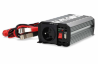 NEDIS měnič napětí/ modifikovaná sinusoida/ 12 V DC/230 V AC 50 Hz/ 300 W (600 W špička)/ USB-A/ 1x zásuvka type E