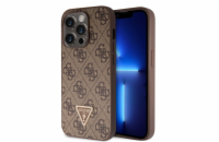 Guess PU 4G Strass Triangle Metal Logo Zadní Kryt pro iPhone 15 Pro Brown Představujeme Guess PU 4G Strass Triangle Metal Logo kryt - ten nejlepší doplněk pro váš telefon.