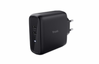 TRUST nabíječka MAXO 65W, 2x USB-C, černá
